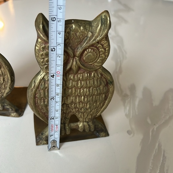 Vintage Pair of Brass Owl Bookends - Picture 8 of 11